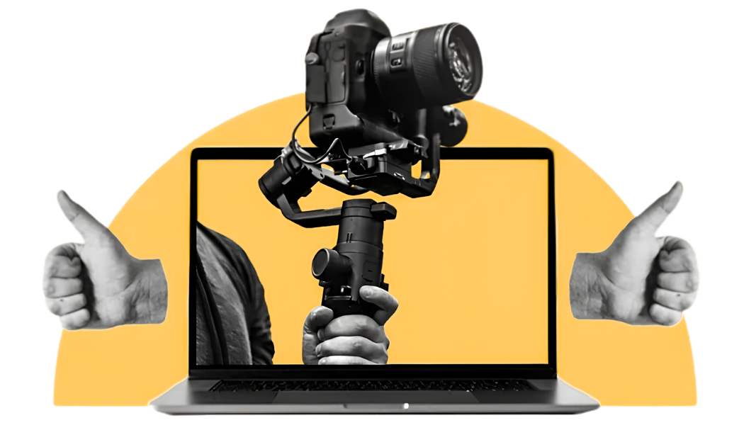 Advertising film production set and camera crew